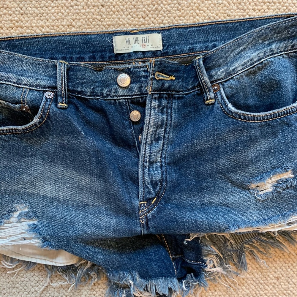 we the free midrise denim shorts